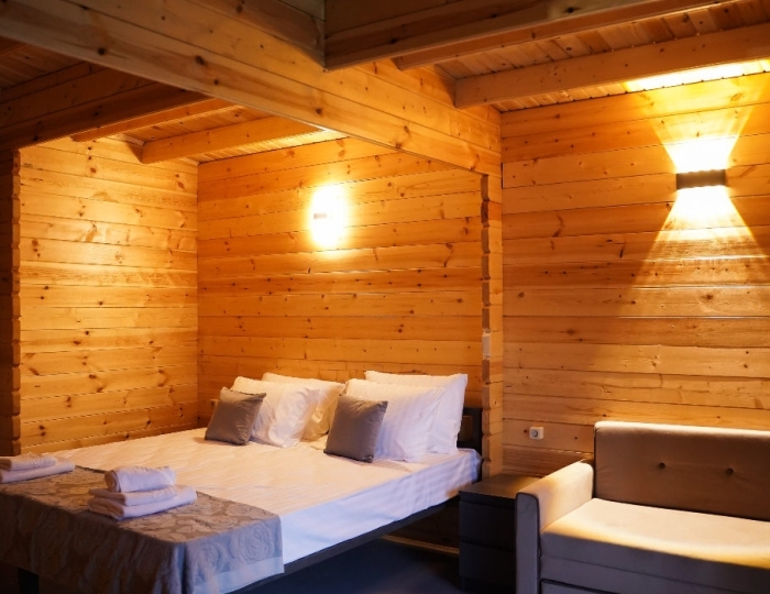 3-мест. (разм. в 2-мест.) эко-домик - База отдыха «Шале Мале» Гечрипш